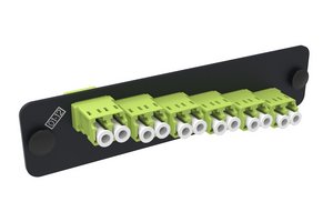 1000-Type Adapter Pack with 6 LazrSPEED® MM duplex LC adapters, lime green
