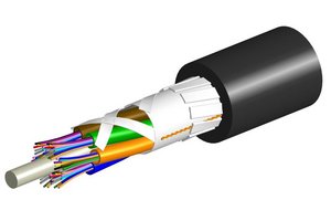 Fiber indoor/outdoor cable Loose Tube Gel-filled, 36 fiber, Multimode OM3, Meters jacket marking, Black jac…