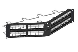 Shielded Angled Discrete Distribution Module Panel, SL, 2U, 48 port, Black