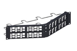 Unshielded Angled Discrete Distribution Module Panel, M-series, 2U, 48 port, Black