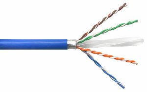 CS41CM, ETL Verified Category 6A U/UTP Cable, non-plenum, blue jacket, 4 pair count, 1000 ft (305 m) length…