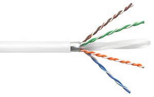 CS41R, ETL Verified Category 6A U/UTP Cable, non-plenum, white jacket, 4 pair count, 1000 ft (305 m) length…