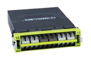 G2 ULL Multimode OM5 MPO-8 Distribution Module, 24LC to 3x8f MPOs unpinned, internal shutters