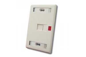 Faceplate Standard Kit, 1 Port, shuttered, Almond