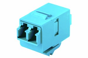 Fiber Optic Insert Adapter, LC, duplex, singlemode/multimode, aqua