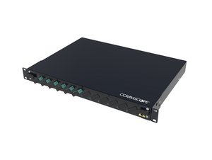 FMS Panel, 1U, 19 in, black, Includes 6 x SC OM4 Duplex Adaptors (12F), 12 x OM4 SC Pigtails. 12 x Splice p…