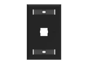Faceplate Kit, Labelled, 1-gang, 1 port, black