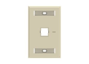 Faceplate Kit, Labelled, 1-gang, 1 port, electric ivory