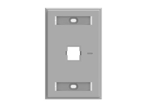 Faceplate Kit, Labelled, 1-gang, 1 port, electric gray