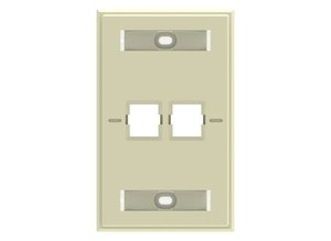 Faceplate Kit, Labelled, 1-gang, 2 port, electric almond