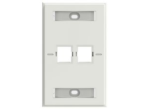 Faceplate Kit, Labelled, 1-gang, 2 port, electric white