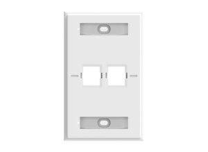 Faceplate Kit, Labelled, 1-gang, 2 port, pro white