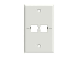 Faceplate Kit, no label, 1-gang, 2 port, electric white