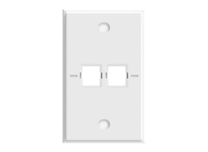 Faceplate Kit, no label, 1-gang, 2 port, pro white