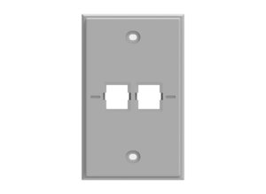 Faceplate Kit, no label, 1-gang, 2 port, electric gray