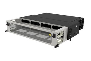 High Density 2U modular cassette fixed Panel, accepts (8) G2 modules or MPO panels, providing up to 96 dupl…