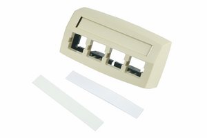 M14CE Type Furniture Faceplate, 4 port, ivory