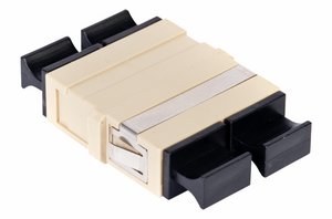 OptiSPEED® SC Duplex Flangeless Adapter, Beige, Single Pack
