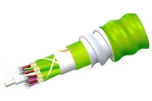 Fiber indoor cable, LazrSPEED® Plenum Distribution, interlocking aluminum armored with plenum jacket, 6 fib…
