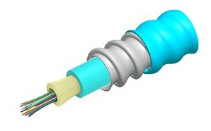Fiber indoor cable, LazrSPEED® Plenum Distribution, interlocking aluminum armored with plenum jacket, 24 fi…