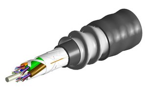 Fiber indoor/outdoor cable, LazrSPEED®, Plenum Rated, Gel-Free, Stranded Loose Tube with Aluminum Interlock…