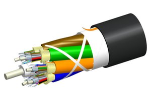 Fiber Indoor/Outdoor cable, TeraSPEED® Plenum Distribution, 72 fiber multi-unit with 12 fiber subunits, Gel…