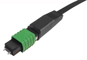 Qwik-Fuse MPO Connector, PINNED, Singlemode-APC, Green, for ribbon, jacketed, single pack