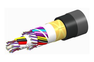 Fiber Indoor/Outdoor cable, TeraSPEED®, Single Jacket All-Dielectric, Riser Rated, 12 fiber, Gel-Free, Stra…