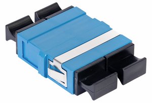 TeraSPEED® SC Duplex Flangeless Adapter, Blue, Single Pack