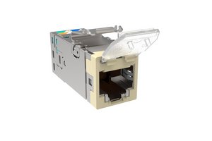 SL-Series Modular Jack, RJ45, Cat6A Shielded, with Dust Cover, Light Almond
