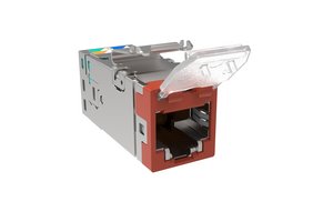 SL-Series Modular Jack, RJ45, Cat6A Shielded, with Dust Cover, Orange