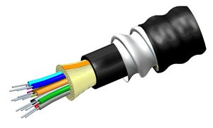 Fiber indoor/outdoor cable, TeraSPEED® Riser/LSZH rated, Distribution, interlocking aluminum armored, Singl…